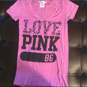 Victoria’s Secret Love PINK Purple Cheetah Tee